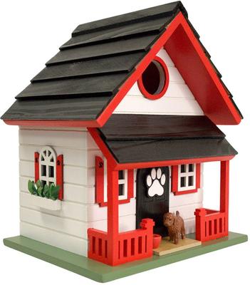 Show full view: Home Bazaar Bow Wow Birdhouse, Red/White slide 3 of 9