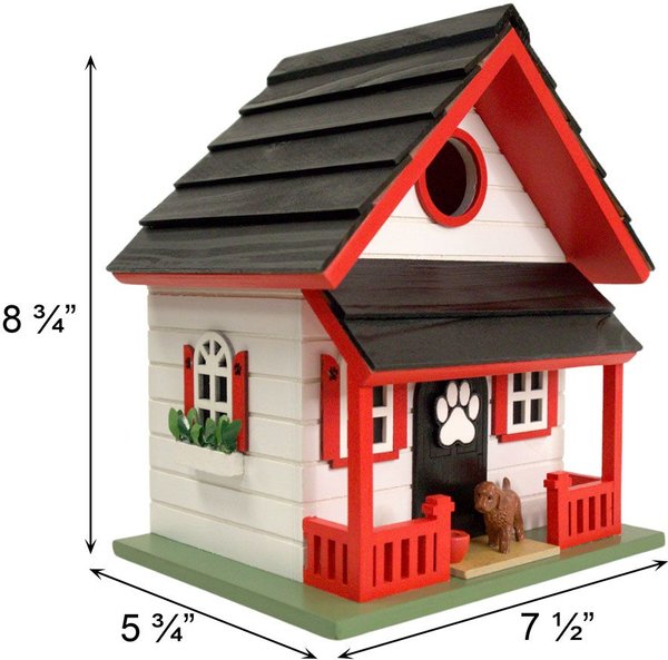 Show full view: Home Bazaar Bow Wow Birdhouse, Red/White slide 5 of 9