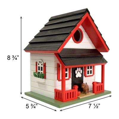 Show full view: Home Bazaar Bow Wow Birdhouse, Red/White slide 5 of 9