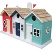 Show in main carousel: Home Bazaar Brighton Beach Huts Birdhouse, Red & Aqua slide 1 of 2