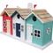 Show in main carousel: Home Bazaar Brighton Beach Huts Birdhouse, Red & Aqua slide 1 of 2