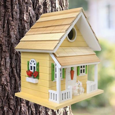 Show full view: Home Bazaar Bunny House Birdhouse, Yellow slide 9 of 9