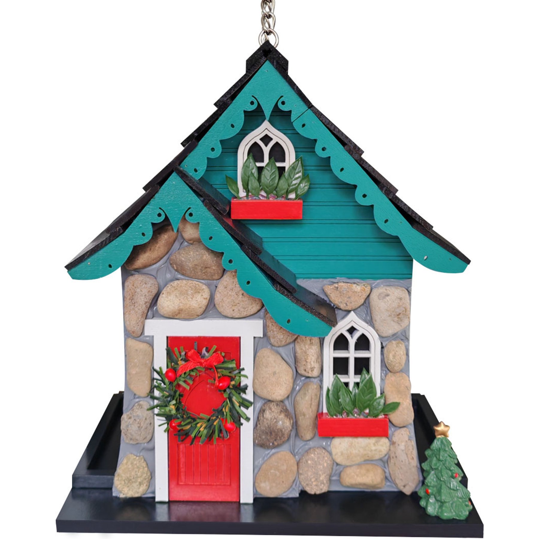 Home Bazaar Charlevoix Stone Christmas Wild Bird Feeder