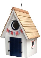 Home Bazaar Dockside Cabin Birdhouse, White