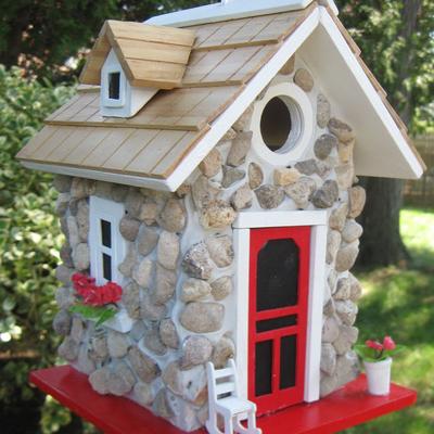 Show full view: Home Bazaar Fieldstone Stone Guest Cottage Birdhouse slide 2 of 3