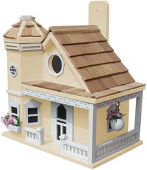 Home Bazaar Flower Pot Cottage Birdhouse, Yellow