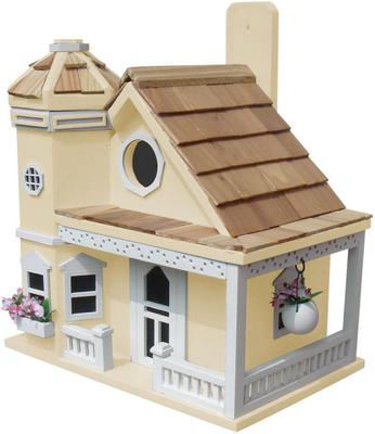 Show full view: Home Bazaar Flower Pot Cottage Birdhouse, Yellow slide 1 of 3
