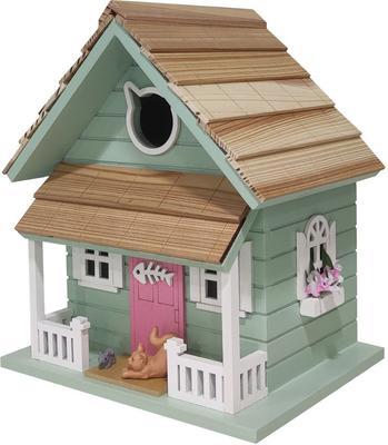 Show full view: Home Bazaar Kitty Cottage Birdhouse, Green slide 1 of 9