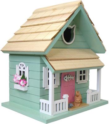 Show full view: Home Bazaar Kitty Cottage Birdhouse, Green slide 3 of 9