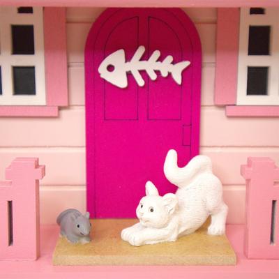 Show full view: Home Bazaar Kitty Cottage Birdhouse, Pink slide 8 of 9