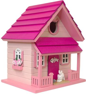Show full view: Home Bazaar Kitty Cottage Birdhouse, Pink slide 3 of 9