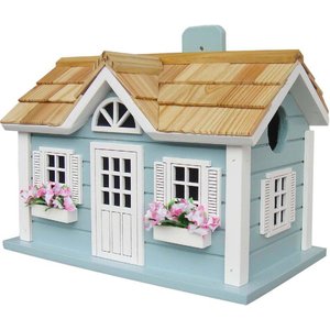 Home Bazaar Nantucket Cottage Birdhouse, Blue
