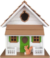 Home Bazaar Squirrel Cottage Birdhouse, White slide 2 of 9