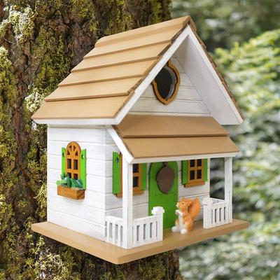 Show full view: Home Bazaar Squirrel Cottage Birdhouse, White slide 9 of 9