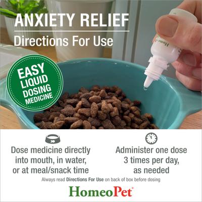 Show full view: HomeoPet Anxiety Relief Dog, Cat, Bird & Small Animal Supplement, 450 drops,15-ml slide 6 of 9