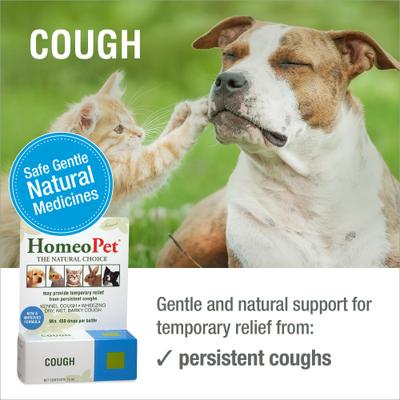 Show full view: HomeoPet Cough Homeopathic Medicine for Cough Suppressant for Birds, Cats, Dogs & Small Pets, 450 drops slide 3 of 9
