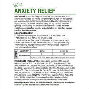 HomeoPet Feline Anxiety Relief Cat Supplement, 450 drops