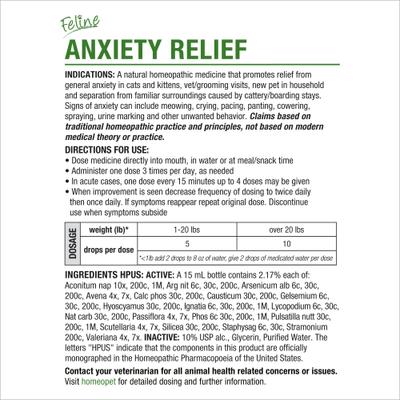 Show full view: HomeoPet Feline Anxiety Relief Cat Supplement, 450 drops slide 7 of 9