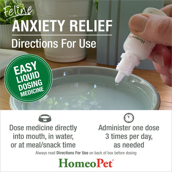 Show full view: HomeoPet Feline Anxiety Relief Cat Supplement, 450 drops slide 5 of 8