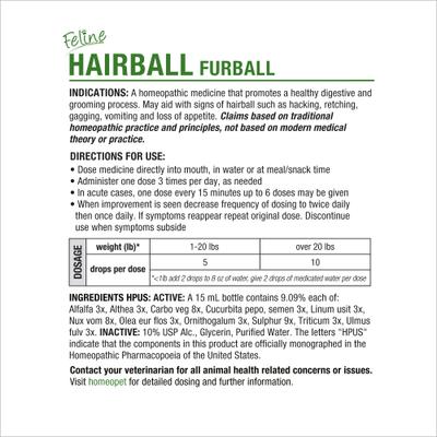 Show full view: HomeoPet Feline Furball Cat Supplement, 15mL bottle slide 7 of 9
