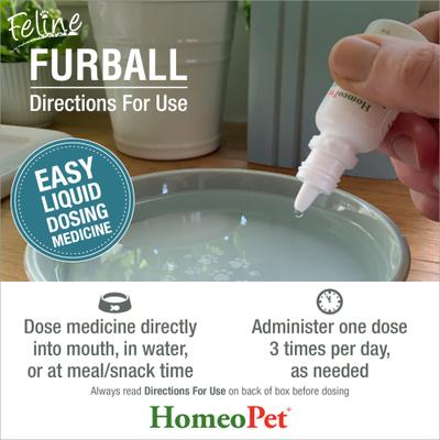 Show full view: HomeoPet Feline Furball Cat Supplement, 15mL bottle slide 6 of 9