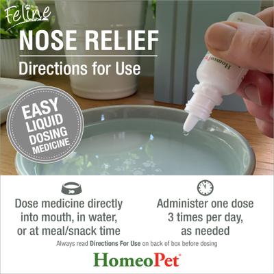 Show full view: HomeoPet Feline Nose Relief Homeopathic Medicine for Nasal & Sinus Infection for Cats, 450 drops slide 6 of 10