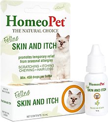 HomeoPet Feline Skin & Itch Cat Supplement, 450 drops