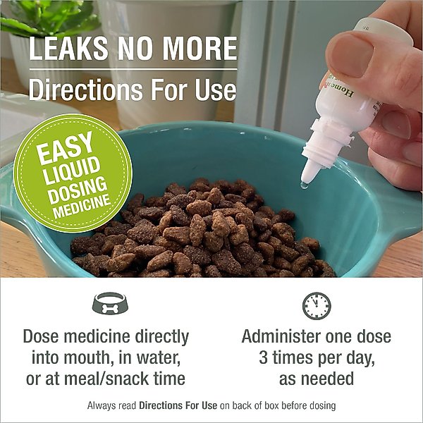 Show full view: HomeoPet Leaks No More Homeopathic Medicine for Incontinence for Birds, Cats, Dogs & Small Pets, 450 drops slide 5 of 8