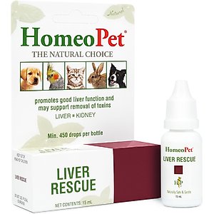 HomeoPet Liver Rescue Homeopathic Medicine for Liver Disease for Birds, Cats, Dogs & Small Pets, 450 drops
