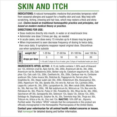 Show full view: HomeoPet Skin & Itch Dog, Cat, Bird & Small Animal Supplement, 450 drops slide 9 of 12