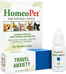 HomeoPet Travel Anxiety Dog, Cat, Bird & Small Animal Supplement, 450 drops