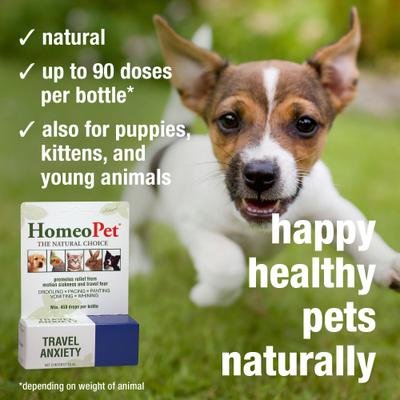 Show full view: HomeoPet Travel Anxiety Dog, Cat, Bird & Small Animal Supplement, 450 drops slide 5 of 9