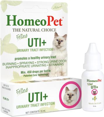Show full view: HomeoPet UTI+ Homeopathic Medicine for Urinary Tract Infections UTI for Cats, 450 drops slide 1 of 10