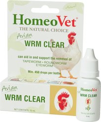 HomeoVet Avian WRM Clear Worms Removal Bird Supplement, 15mL tube