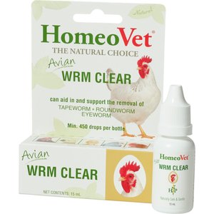 HomeoVet Avian WRM Clear Worms Removal Bird Supplement, 15mL tube