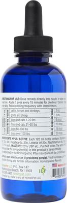 Show full view: HomeoVet EquioPathics Cough & Allergy Liquid Farm Animal & Horse Supplement, 120-mL bottle slide 2 of 2