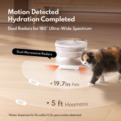 Show full view: HomeRunPet BF10 Wireless Dog & Cat Water Fountain, 2-L, White slide 3 of 6