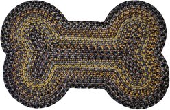Homespice Bone Shaped Ultra Durable Braided Dog & Cat Placemat, Black Forest, 25 x 39 in slide 1 of 4