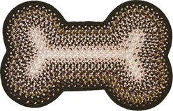 Homespice Bone Shaped Ultra Durable Braided Dog & Cat Placemat, Black Mist, 25 x 39 in