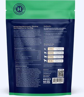 Show full view: Honest Paws Beef Flavored Soft Chew Multivitamin for Dogs, 90 count slide 7 of 11