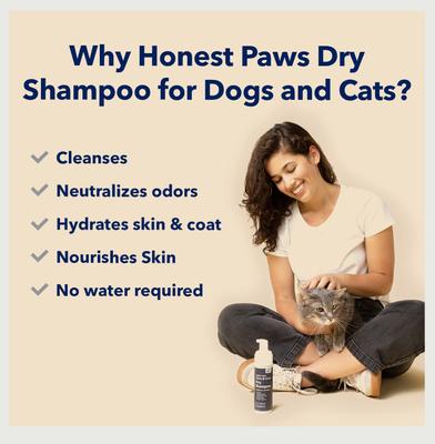 Show full view: Honest Paws Hydrating Skin & Coat Waterless Dog Shampoo, 6.3-fl oz bottle slide 3 of 9