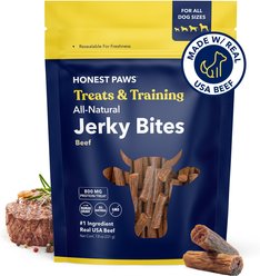 Honest Paws Jerky Bites Beef Flavor Grain-Free Jerky Dog Treats, 7.8-oz bag