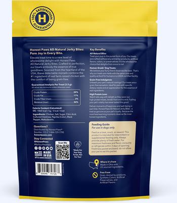 Show full view: Honest Paws Jerky Bites Chicken Flavor Grain-Free Jerky Dog Treats, 7.8-oz bag slide 7 of 11
