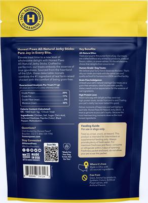 Show full view: Honest Paws Jerky Sticks Chicken Flavor Grain-Free Jerky Dog Treats, 7.8-oz bag slide 7 of 11