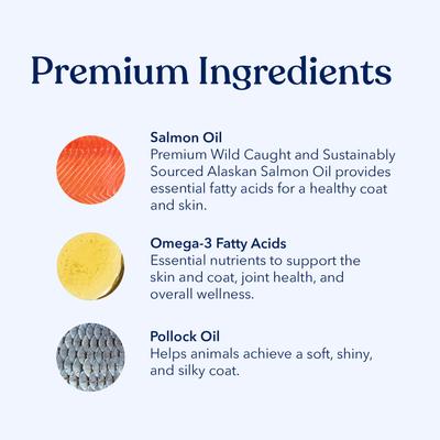 Show full view: Honest Paws Omega-3 Fish Oil with Wild Alaskan Salmon Liquid Skin & Coat Supplement for Dogs, 16-fl oz bottle slide 4 of 12