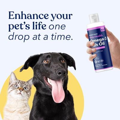 Show full view: Honest Paws Omega-3 Fish Oil with Wild Alaskan Salmon Liquid Skin & Coat Supplement for Dogs, 16-fl oz bottle slide 6 of 12