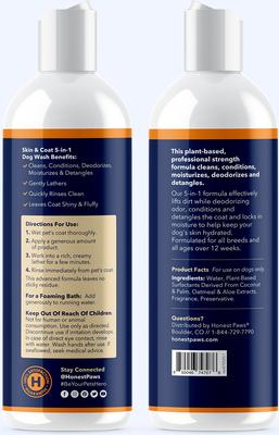 Show full view: Honest Paws Skin & Coat 5-in-1 Coconut & Mango Dog Shampoo & Conditioner, 16-fl oz bottle slide 6 of 9