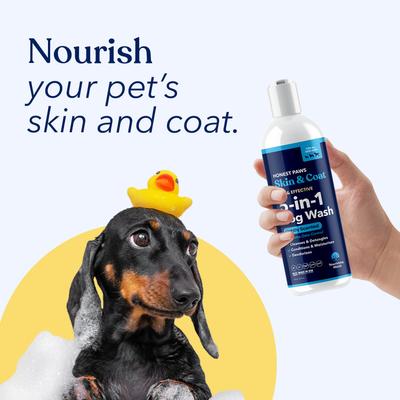 Show full view: Honest Paws Skin & Coat 5-in-1 Dog Shampoo & Conditioner, Lightly Scented, 16-fl oz bottle slide 5 of 9