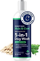 Honest Paws Skin & Coat 5-in-1 Oatmeal & Aloe Dog Shampoo & Conditioner, 16-fl oz bottle