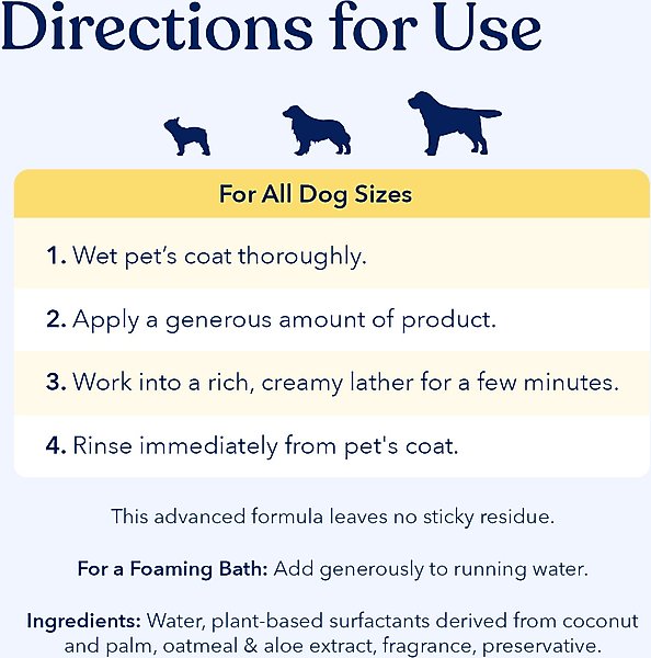 Show full view: Honest Paws Skin & Coat 5-in-1 Oatmeal & Aloe Dog Shampoo & Conditioner, 16-fl oz bottle slide 6 of 9